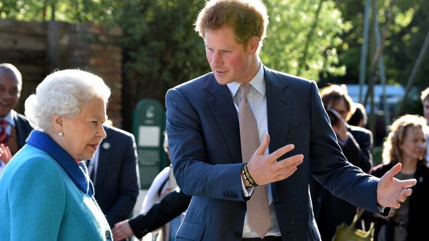 LONDON, ENGLAND - MAY 18:  Queen Elizabeth II and Prince Harry attend at the annual Chelsea Flower show at Royal Hospital Chelsea on May 18, 2015 in London, England.  (Photo by Julian Simmonds - WPA Pool / Getty Images)