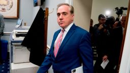 Veterans Affairs Secretary David Shulkin, center, arrives for a House Appropriations subcommittee hearing on Capitol Hill in Washington, Thursday, March 15, 2018. (AP Photo/Andrew Harnik)