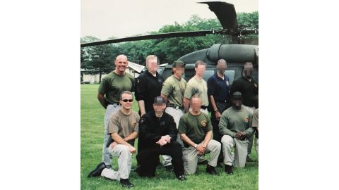 Andrew McCabe (kneeling forefront) and James Gagliano (standing behind) during FBI New York SWAT Team training at Camp Smith, NY, on June 19, 2003.