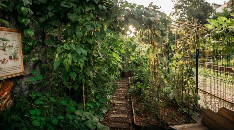 Located next to the café, the <a href="http://www.larecyclerie.com/" target="_blank" target="_blank">urban farm</a> is cover 1,000 square meters (about 10,760 square feet), and features more than 150 herbs and crops, as well as beehives and animals. 