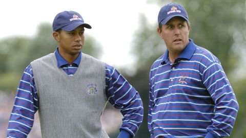 Mickelson and Tiger Woods were paired together in an ill-fated partnership at the 2004 Ryder Cup.