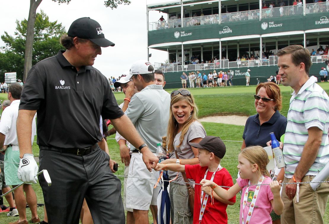 Mickelson is hugely poular with fans, young and old.