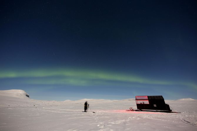 <strong>Mobile marvel</strong>: The cabins are mobile rooms dragged by guides on a snowmobile to the perfect Aurora position. Guests arrive, are shown their quarters by a guide and then left to enjoy the wilderness and Arctic beauty.