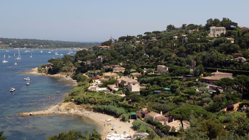 A picture taken on July 10, 2013 of the coast where French businessman Bernard Tapie's house ''La Mandala'' is located on the top of the hill in Saint-Tropez, southeastern France. French investigators have ordered some assets of embattled tycoon Bernard Tapie seized as part of a corruption probe linked with IMF chief Christine Lagarde, judicial sources said on July 10, 2013. Tapie has been charged with organised fraud in the probe, which relates to a 400 million euro ($525 million) state payout Tapie received in 2008 when Lagarde was France's finance minister. Newspaper Le Monde reported that among the assets are life-insurance policies worth 20.7 million euros, shares worth 69.3 million euros in a Paris mansion and a villa in Saint Tropez worth 48 million euros. AFP PHOTO / JEAN CHRISTOPHE MAGNENET        (Photo credit should read JEAN CHRISTOPHE MAGNENET/AFP/Getty Images)