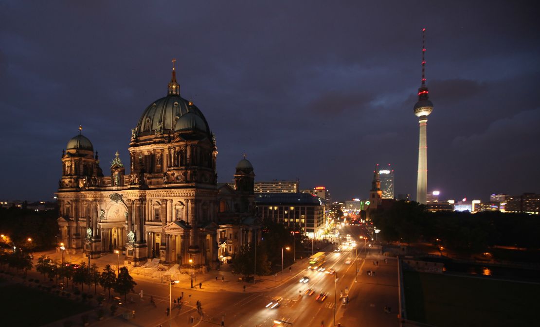 Berliner Dom cathedral stands near Alexanderplatz square