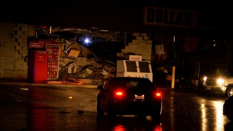 The storm damaged the roof of Jacksonville State University's coliseum.
