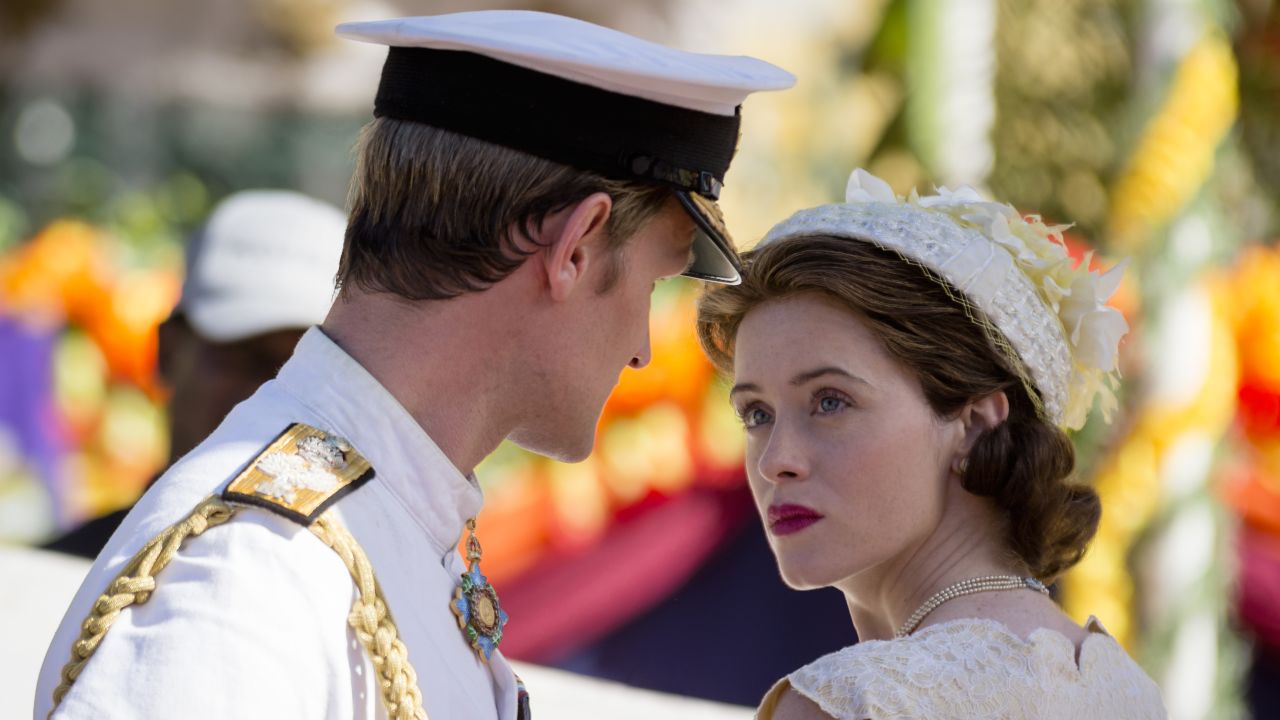Matt Smith as Prince Philip and Claire Foy as Queen Elizabeth II in an episode of Netflix's "The Crown."