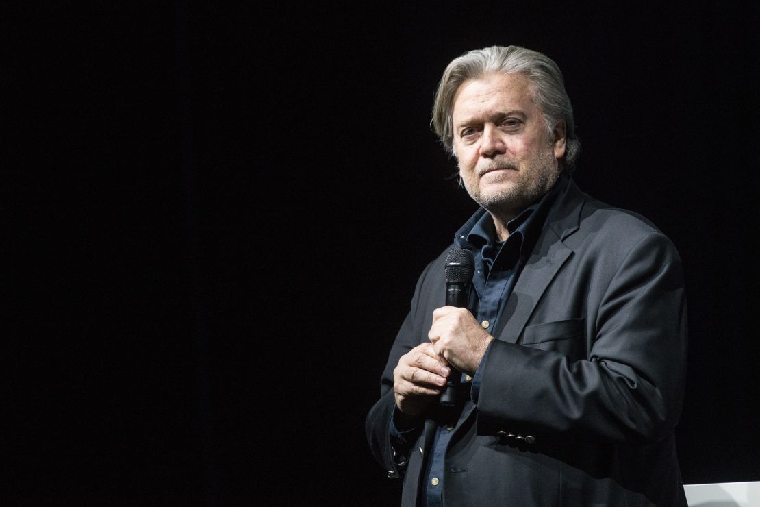 Steve Bannon, the former chief strategist for U.S. President Donald Trump, speaks at an event hosted by the weekly right-wing Swiss magazine Die Weltwoche on March 6, 2018 in Zurich, Switzerland.