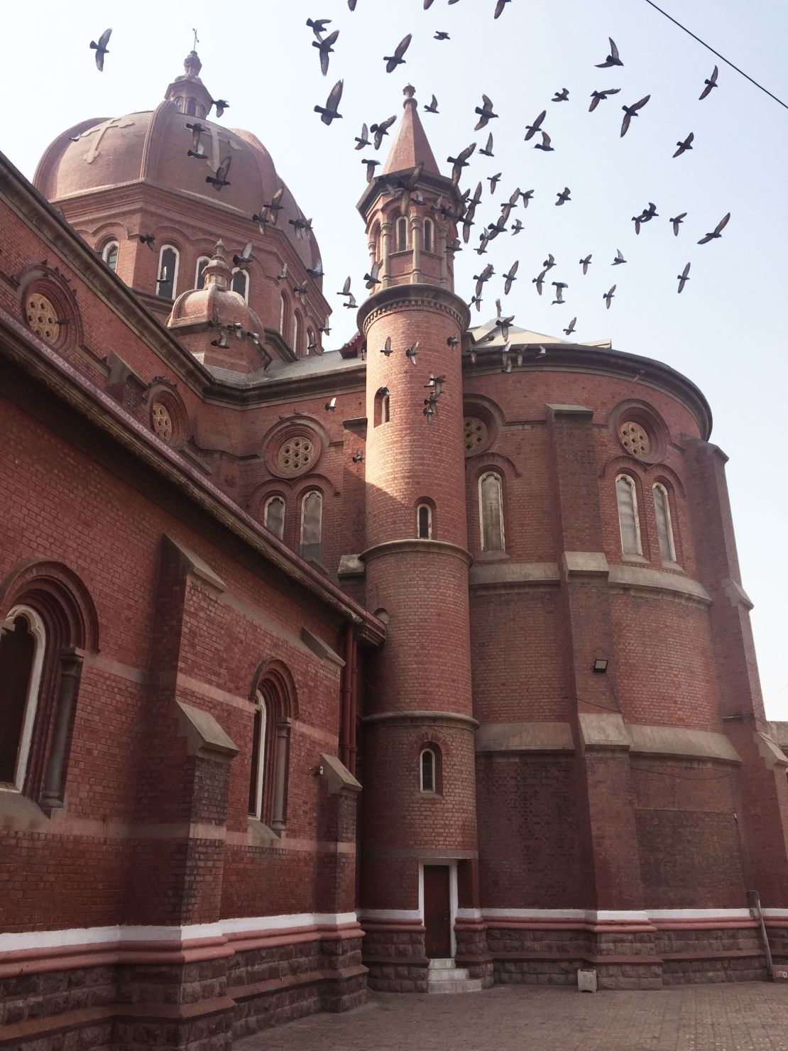 The Sacret Heart Cathedral in Lahore, designed by Belgian architect Edouard Dobbeleers. 