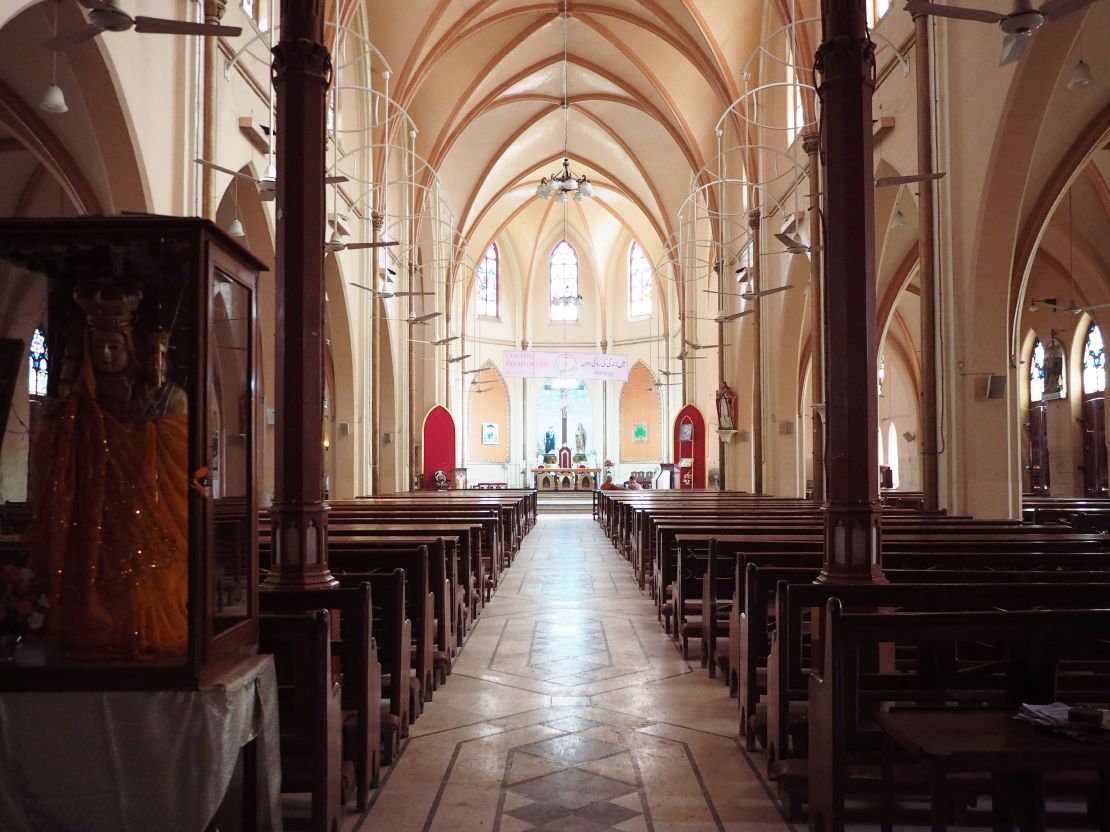 An interior shot of St Patrick's Catholic cathedral in Karachi. 