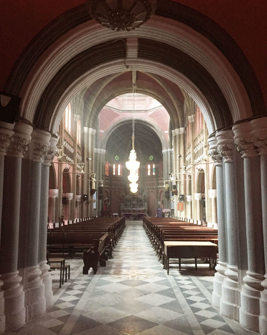 The Sacret Heart Cathedral is praised for its interior and is jammed with worshippers on Sundays.