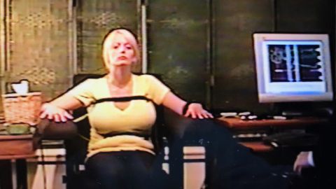 Stormy Daniels taking a polygraph exam in 2011.  