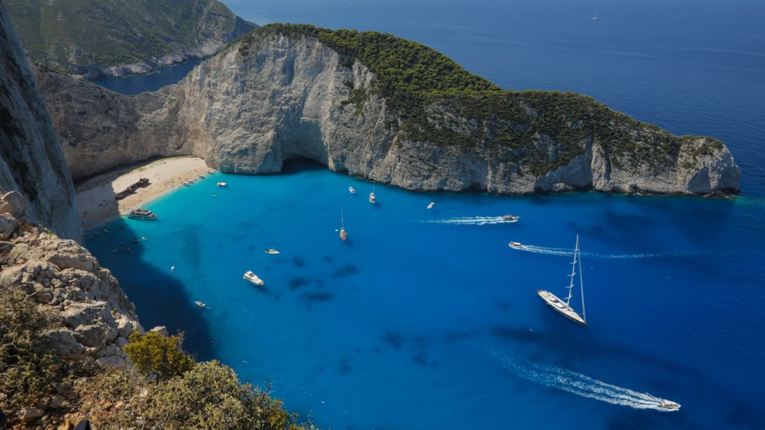 <strong>Shipwreck beach, Zakynthos island, Zante:</strong> In 1980, the ship MV Panayiotis was washed up on this beautiful beach. This mysterious shipwreck and golden sands make this beach one of the Greece's most photographed spots.
