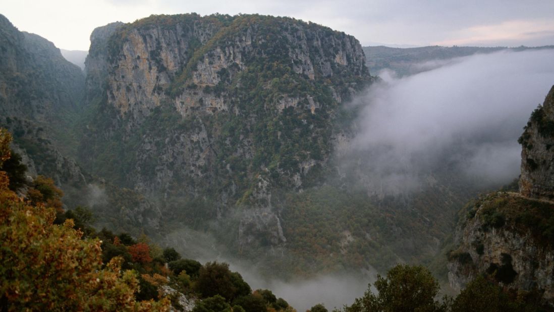 <strong>Vikos gorge, Zagoria: </strong>The Pindus mountains on Epirus are one of Europe's last wildernesses -- hiking on the Vikos gorge, pictured, is an unforgettable experience.