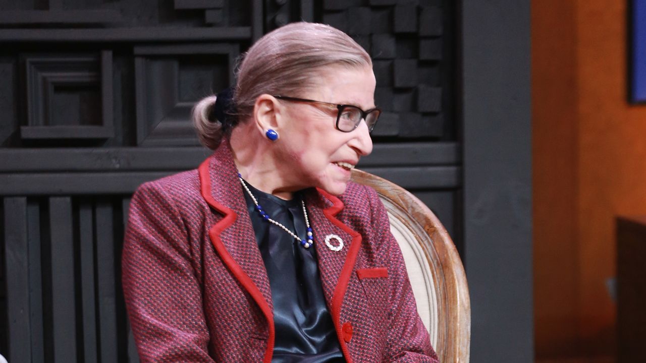 Associate Justice of the Supreme Court of the United States Ruth Bader Ginsburg speaks with Nina Totenberg during the 2018 Sundance Film Festival at Filmmaker Lodge on January 21, 2018 in Park City, Utah.