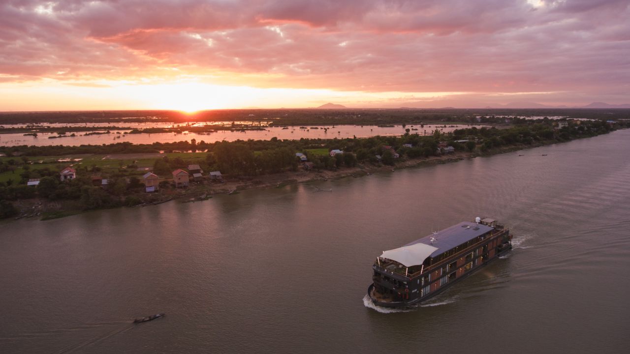 Cruise company Aqua Expeditions offers Mekong River journeys through Cambodia and Vietnam. 