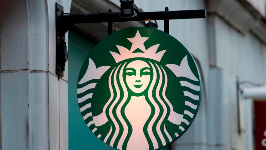 A logo is pictured on a sign outside a Starbucks coffee shop in London on November 15, 2017.   / AFP PHOTO / Justin TALLIS        (Photo credit should read JUSTIN TALLIS/AFP/Getty Images)