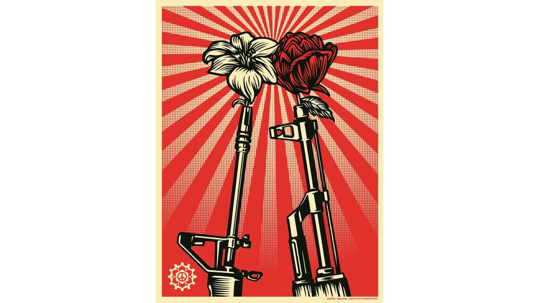 Shepard Fairey originally designed "Guns and Roses" in 2007