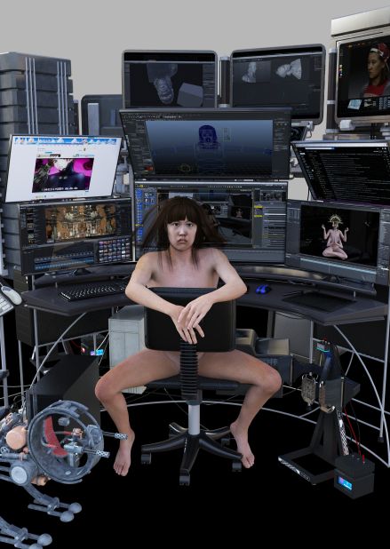 One of Lu's best- known pieces, "Lu Yang's Delusional Mandala" depicts the artist as a genderless, digitally-rendered humanoid going through a rapid aging process. The 2015 video explores how neuroscience and technology alter human consciousness.