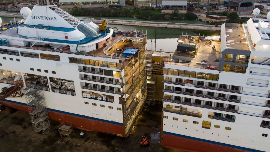 <strong>Elaborate project: </strong>Silversea Cruises has begun an extensive and expensive lengthening project on its luxury cruise ship Silver Spirit, which will add an extra 15 meters to it.