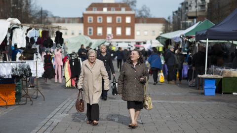 People stroll through Romford Market on Wednesday, March 14.