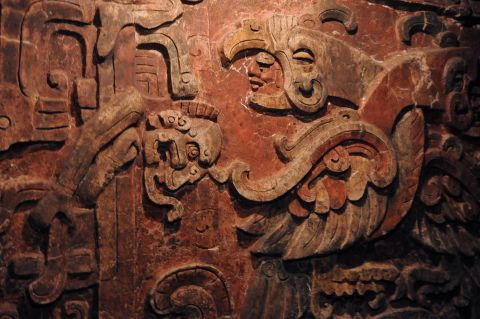 As well as grand buildings, the Maya produced intricate detail, such as  this sculpted figure inside Rosalila temple, at Copan.