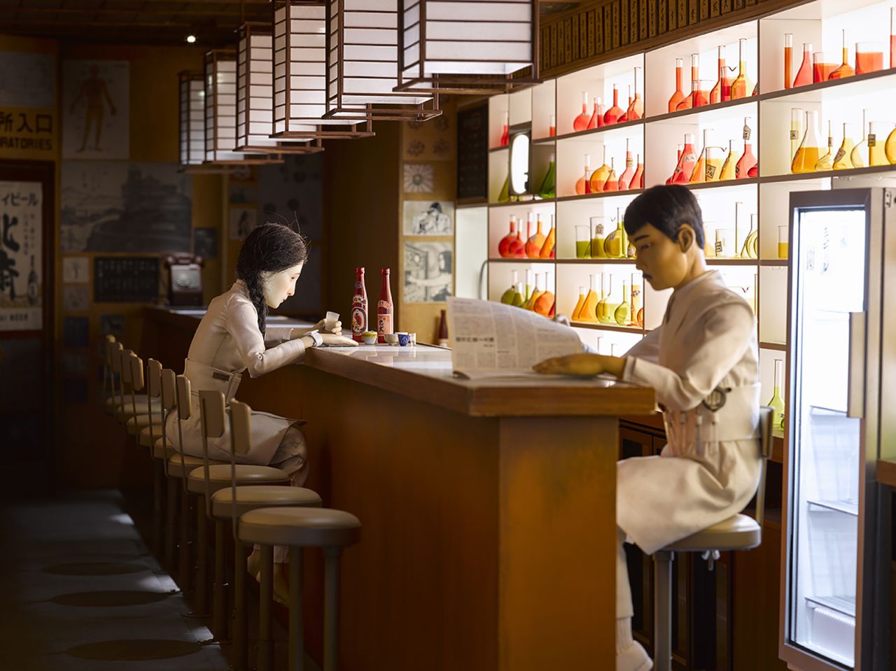 There's even a wood-panelled bar, stocked with medically enhanced sake. 