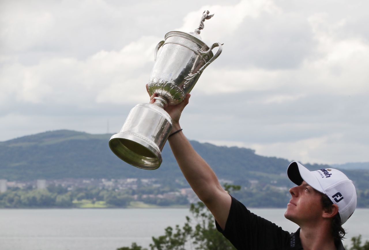 <strong>Homecoming:</strong> He took the US Open trophy home to Holywood Golf Club outside Belfast where he learned the game as golf-mad youngster.