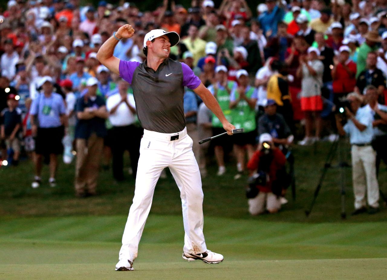 <strong>Four timer: </strong>Just weeks later, McIlroy clinched the US PGA title at Valhalla, Kentucky.  Victory in three of the game's four majors put him on the brink of a career grand slam.  