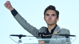 Marjory Stoneman Douglas High School student David Hogg addresses the crowd during the March For Our Lives rally against gun violence in Washington, DC on March 24, 2018.
