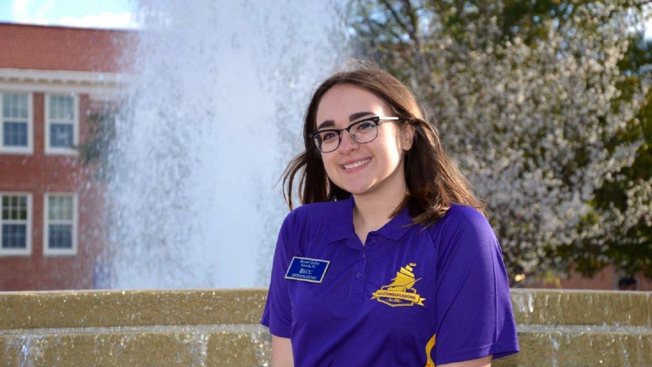 Bronte Gerber in her ECU Ambassador polo shirt.