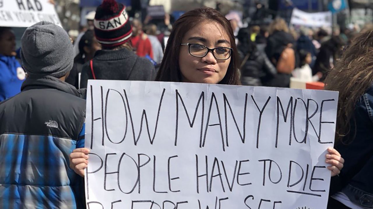 Abigail Ramos marches in Washington.