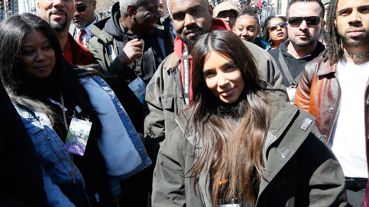 Kanye West and Kim Kardashian West appear at the March For Our Lives in Washington.