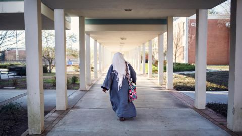 Batulo heads to class at Georgia Piedmont Technical College, where she's studying English and math as she prepares for the GED test. (Melissa Golden/Redux for CNN)