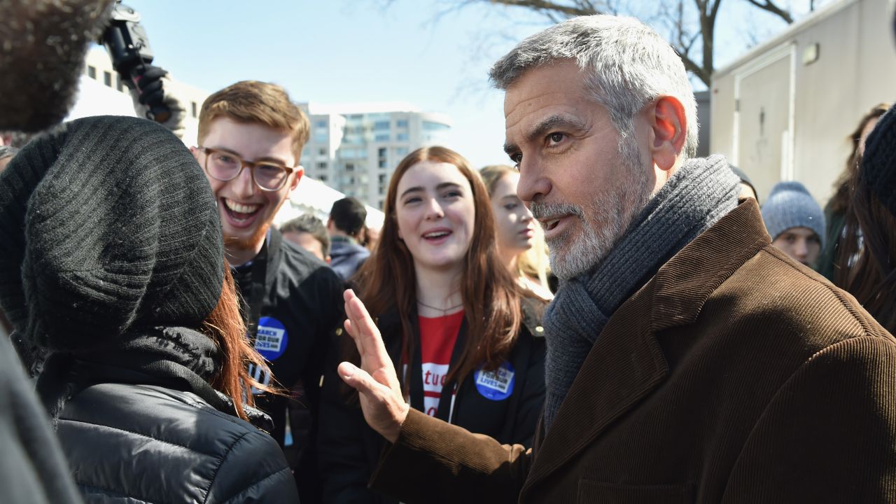 George Clooney attends the March For Our Lives in Washington.