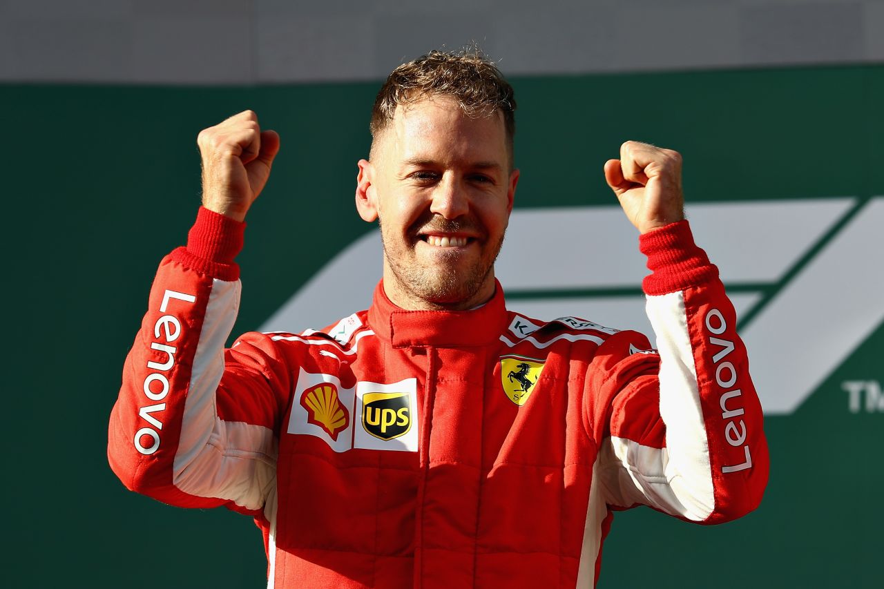 Vettel -- 25 points<br />Hamilton -- 18 points<br />Raikonnen -- 15 points