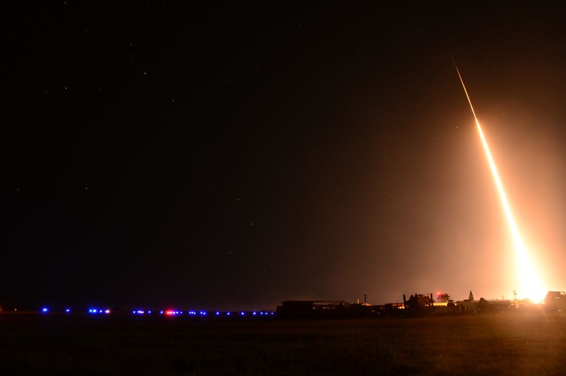 A medium-range ballistic missile target launches from a Hawaii facility for intercepiton by a the guided-missile cruiser USS Lake Erie, equipped with the second-generation Aegis Ballistic Missile Defense weapon system.