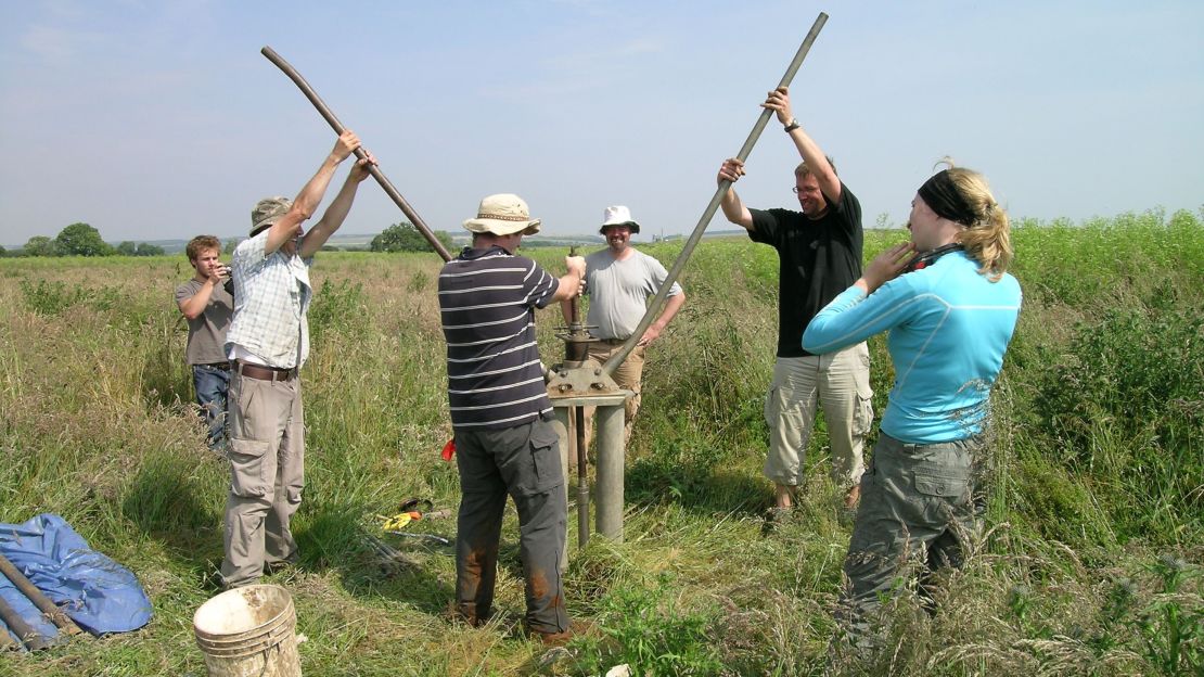 The team took sediment cores from the former lake basin to determine the climate change events.