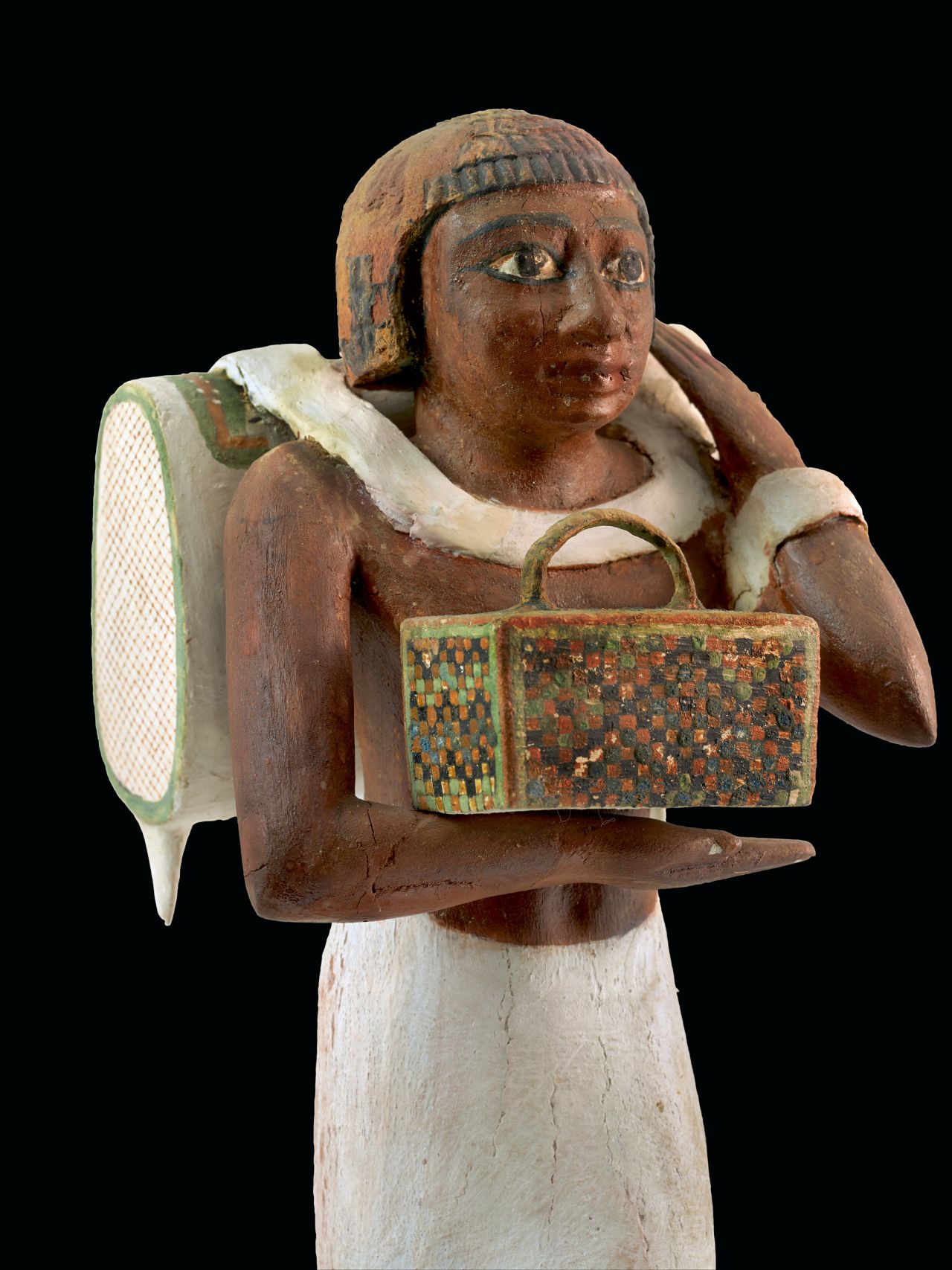 This is a servant statue. He has wide eyes that make him seem alive.