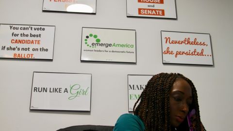 A worker in the Emerge America offices in Washington. Emerge says its growing infrastructure will stay for the long term.