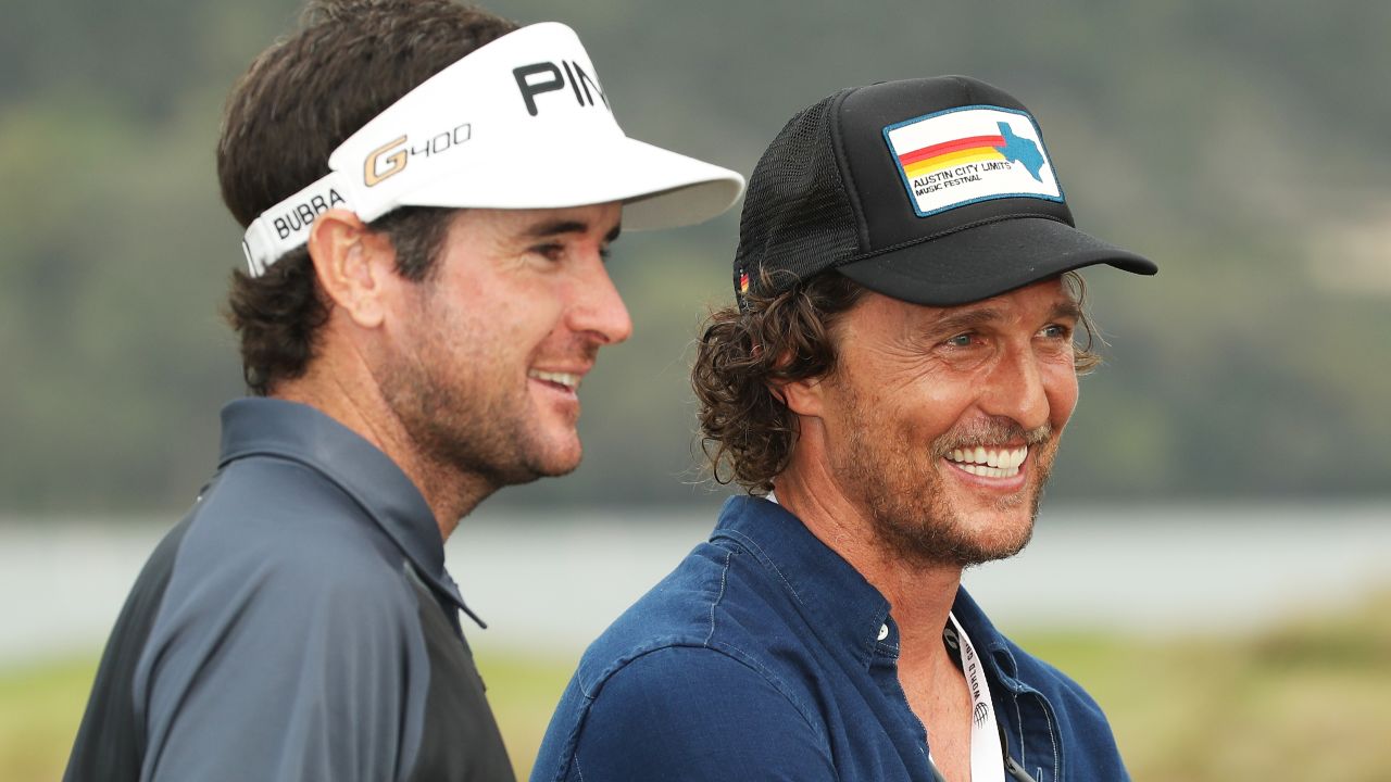 Bubba Watson (left) jokes with actor Matthew McConaughey after winning the WGC Match Play in Texas.