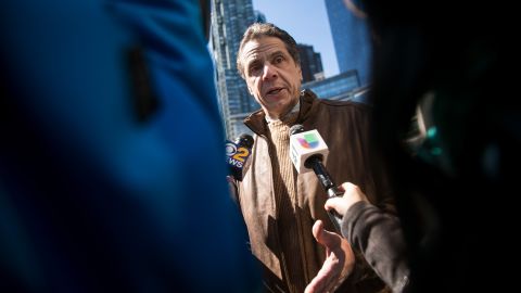 NEW YORK, NY - MARCH 24: New York Governor Andrew Cuomo talks to reporters at the March For Our Lives, March 24, 2018 in New York City. Thousands of demonstrators, including students, teachers and parents are gathering in Washington, New York City and other cities across the country for an anti-gun violence rally organized by survivors of the Marjory Stoneman Douglas High School school shooting on February 14 that left 17 dead. More than 800 related events are taking place around the world to call for legislative action to address school safety and gun violence. (Photo by Drew Angerer/Getty Images)