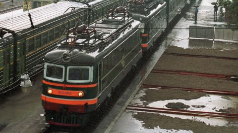 A file picture of a special armored train used to transport North Korean leader Kim Jong Il.