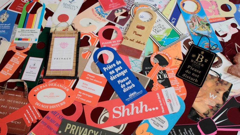 <strong>Do not disturb</strong>: Edoardo Flores has a collection of 15,000 Do Not Disturb signs from hotels, inns and resorts across the world.