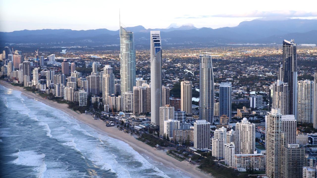 Beachfront hotels at Surfers Paradise on the Gold Coast.