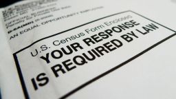 The official US Census form,  pictured on March 18, 2010 in Washington, DC, is required to be filled out and returned to the US Government by April 1, 2010.   The all-important US tally determines everything from the number of seats a district is entitled in the US Congress, to the amount of dollars jurisdictions are given for federal projects. The first census was taken in 1790, when the population of the country was less than the current population of Los Angeles -- around four million.  AFP PHOTO / Paul J. RICHARDS (Photo credit should read PAUL J. RICHARDS/AFP/Getty Images)