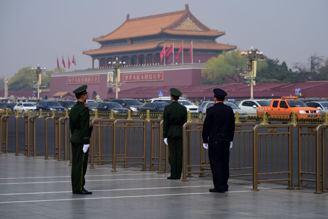 There was high security in parts of Beijing where North Korean officials are believed to be visiting. 