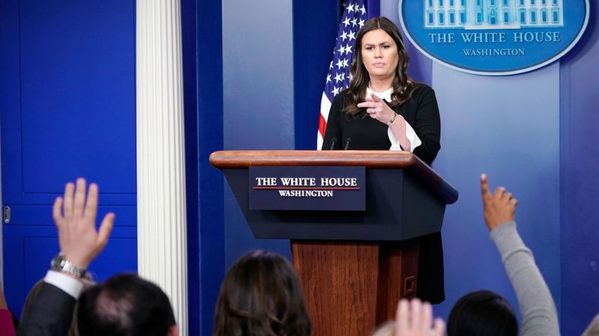 White House Press Secretary Sarah Sanders speaks during the daily briefing in the Brady Briefing Room of the White House on March 27, 2018 in Washington, DC.