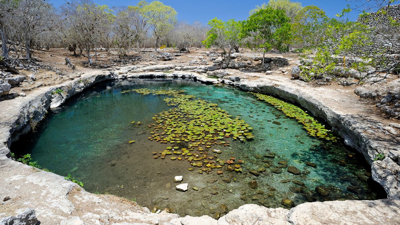 <strong>Dzibilchaltún:</strong> The best way to experience the site is to walk to the "sacbe" (white road) from one end to the other, finishing at this cenote for a swim.