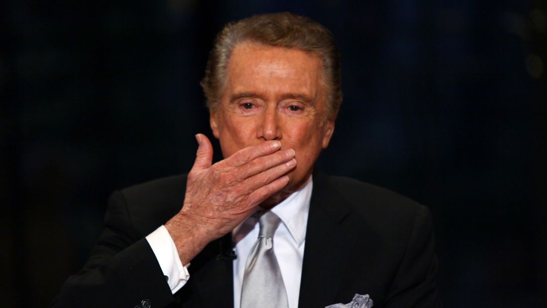Regis Philbin on set during his final appearance on"Live with Regis & Kelly"  in New York City on November 18, 2011.